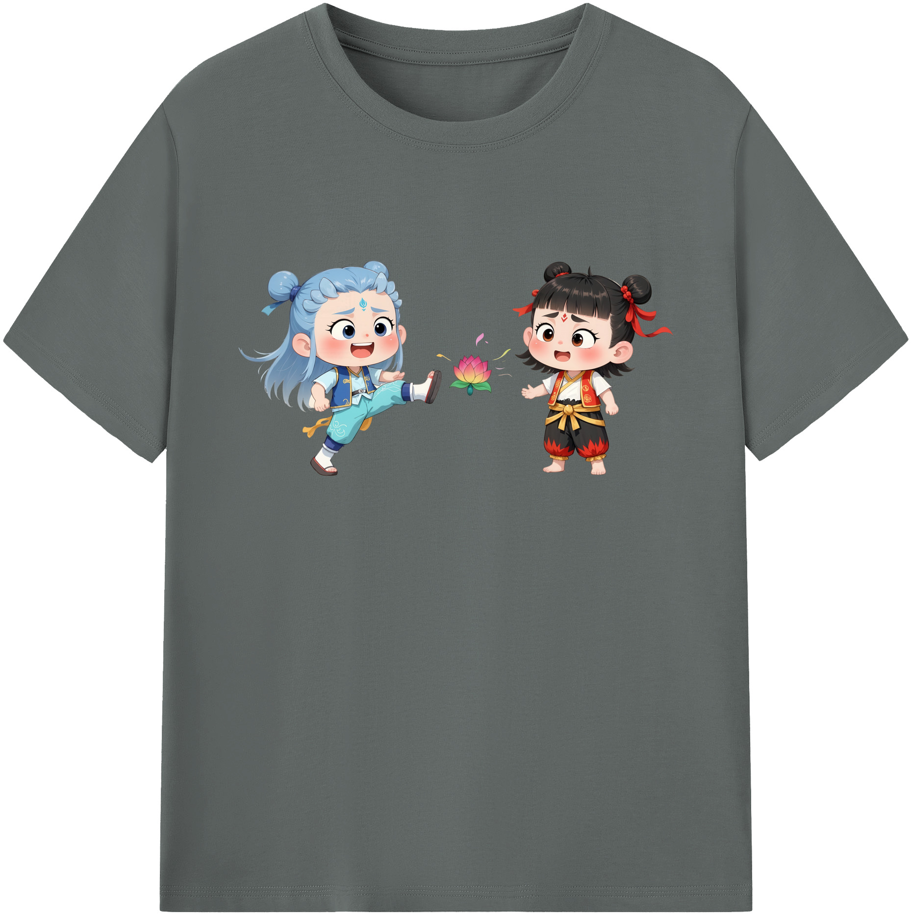（画像用） Ne Zha 2 ナタ 魔童の大暴れ 綿100％ メンズ半袖Tシャツ｜肌触りやわらか＆通気性
